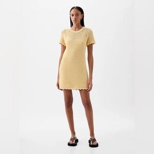 Gap Cotton Crochet Mini Dress in Maize Sz. S